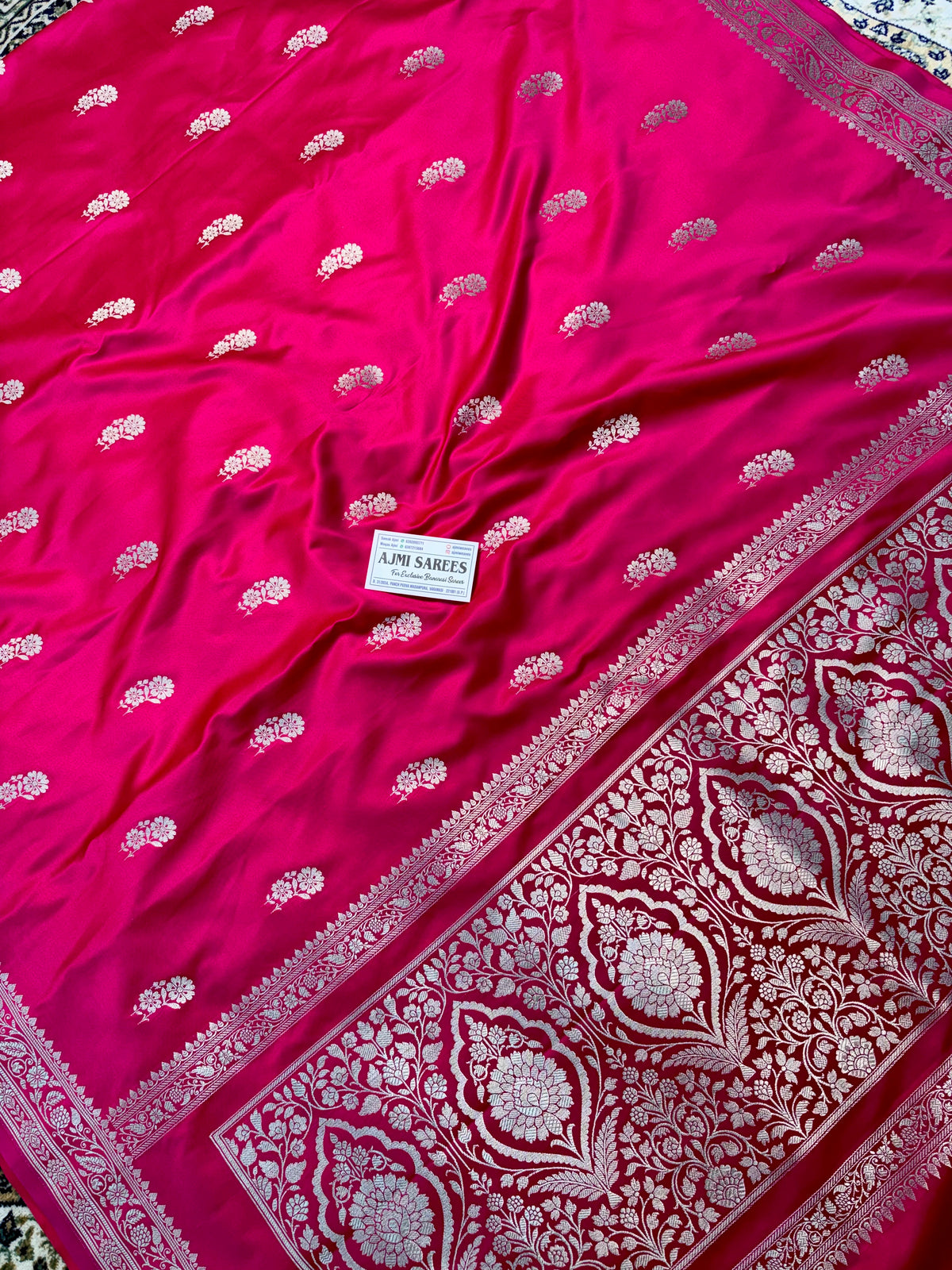 Premium Mashru Katan Silk Banarasi Saree – Rani × Red Dual Tone Banarasi Saree