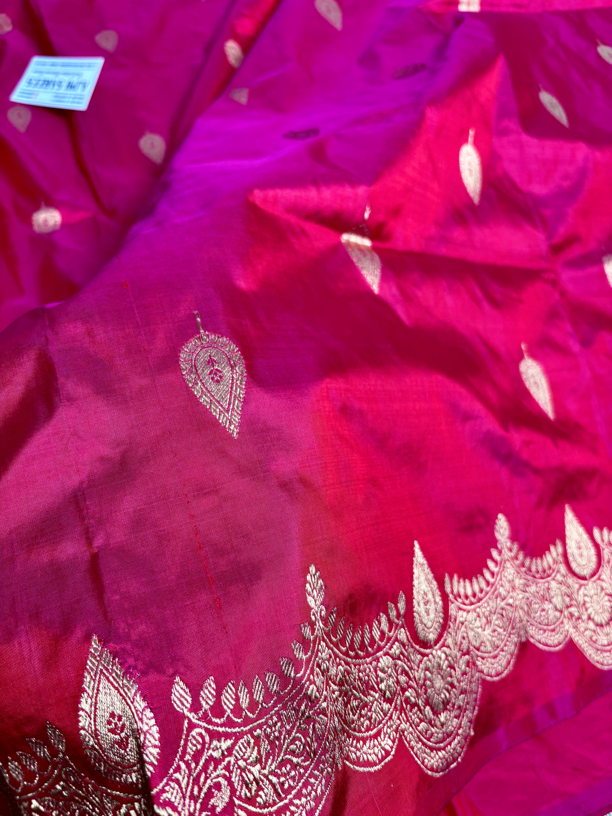 Authentic banarasi saree rani red katan silk handwoven design