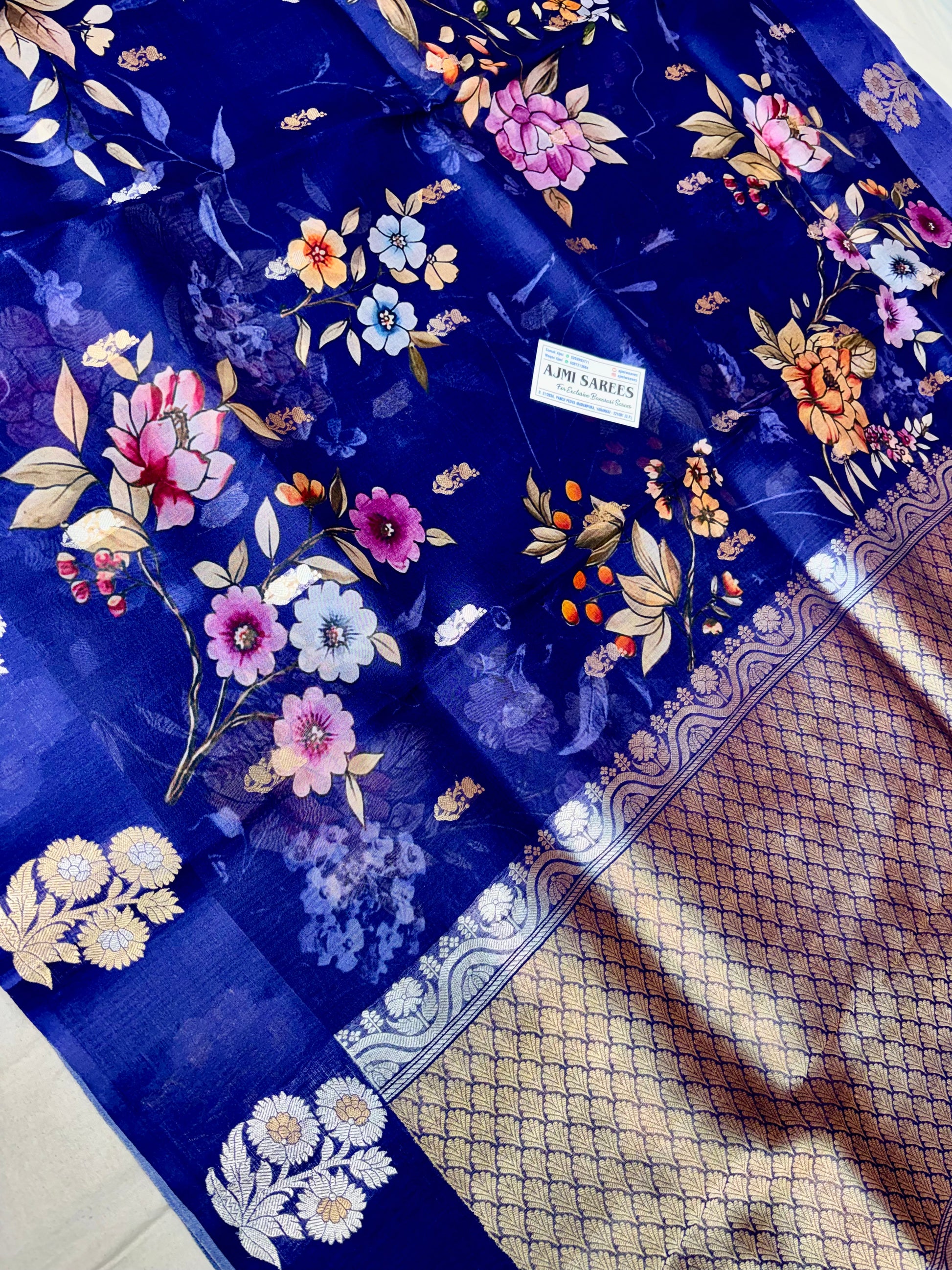 Authentic Pure Kora Silk Banarasi Saree Handwoven in Varanasi