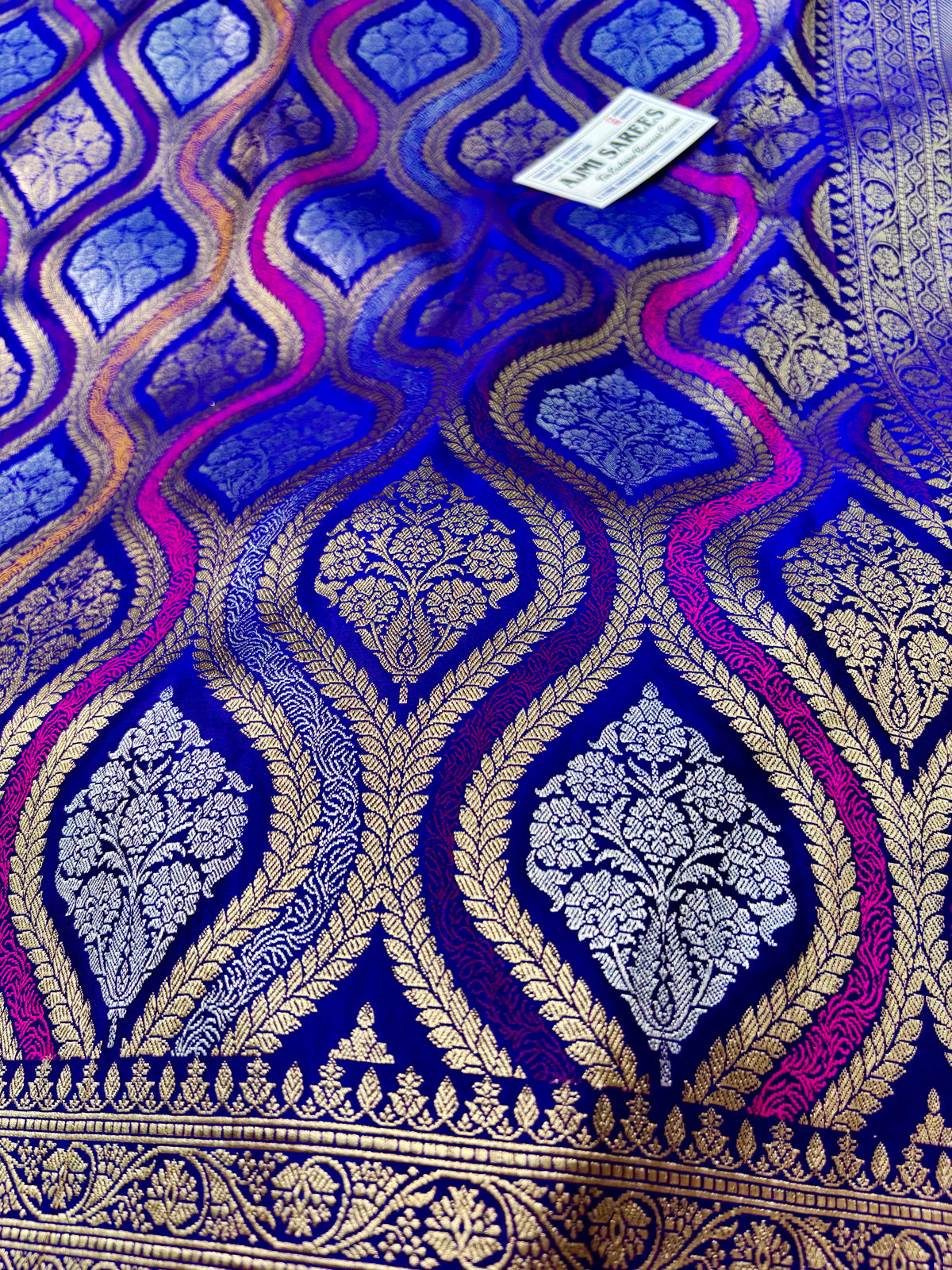 Luxury Royal Blue Mashru Katan Silk Grand Banarasi Saree Banarasi Saree