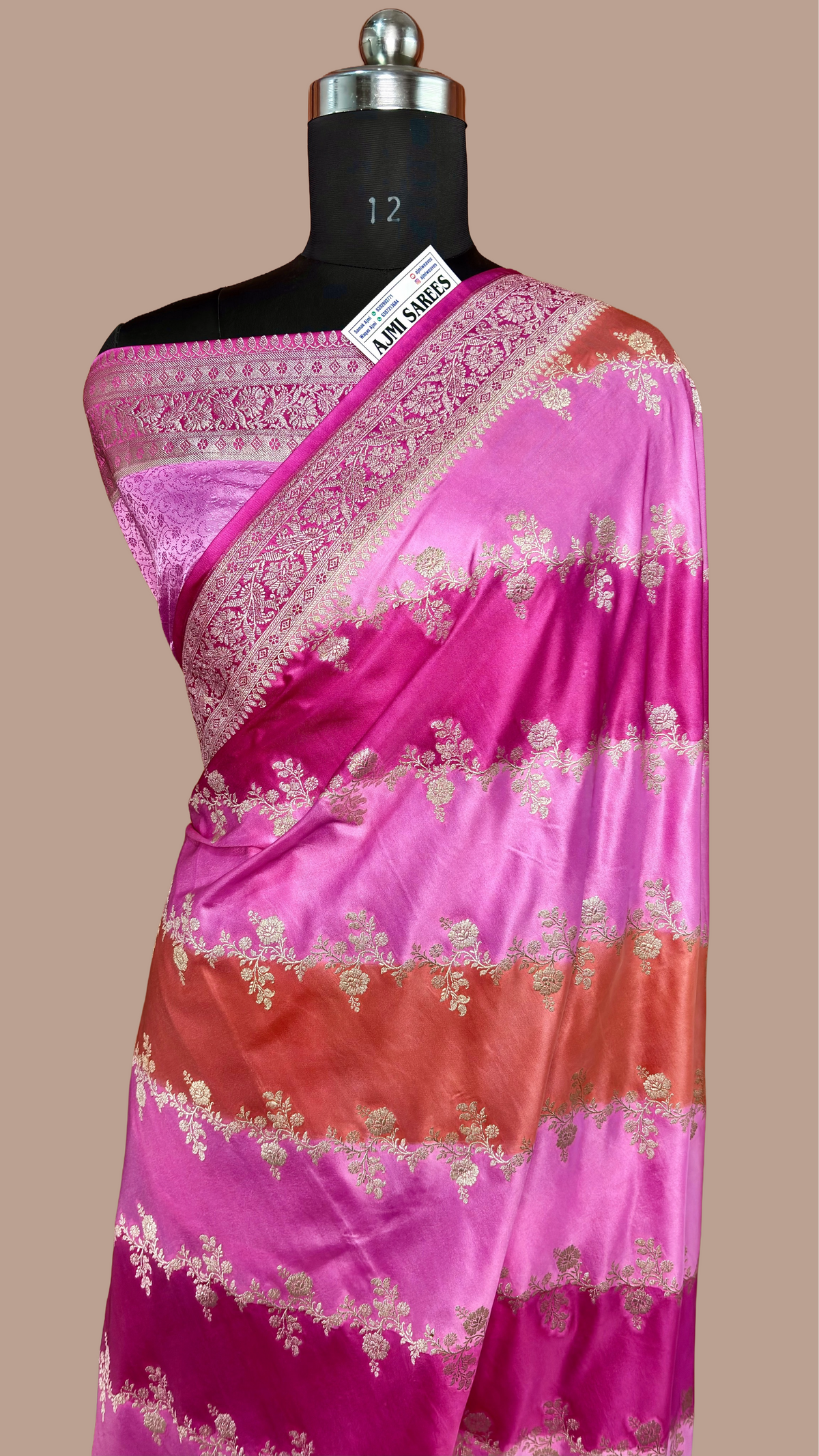 Premium Mashru Katan Silk Pink Rangkat Banarasi Saree Banarasi Saree