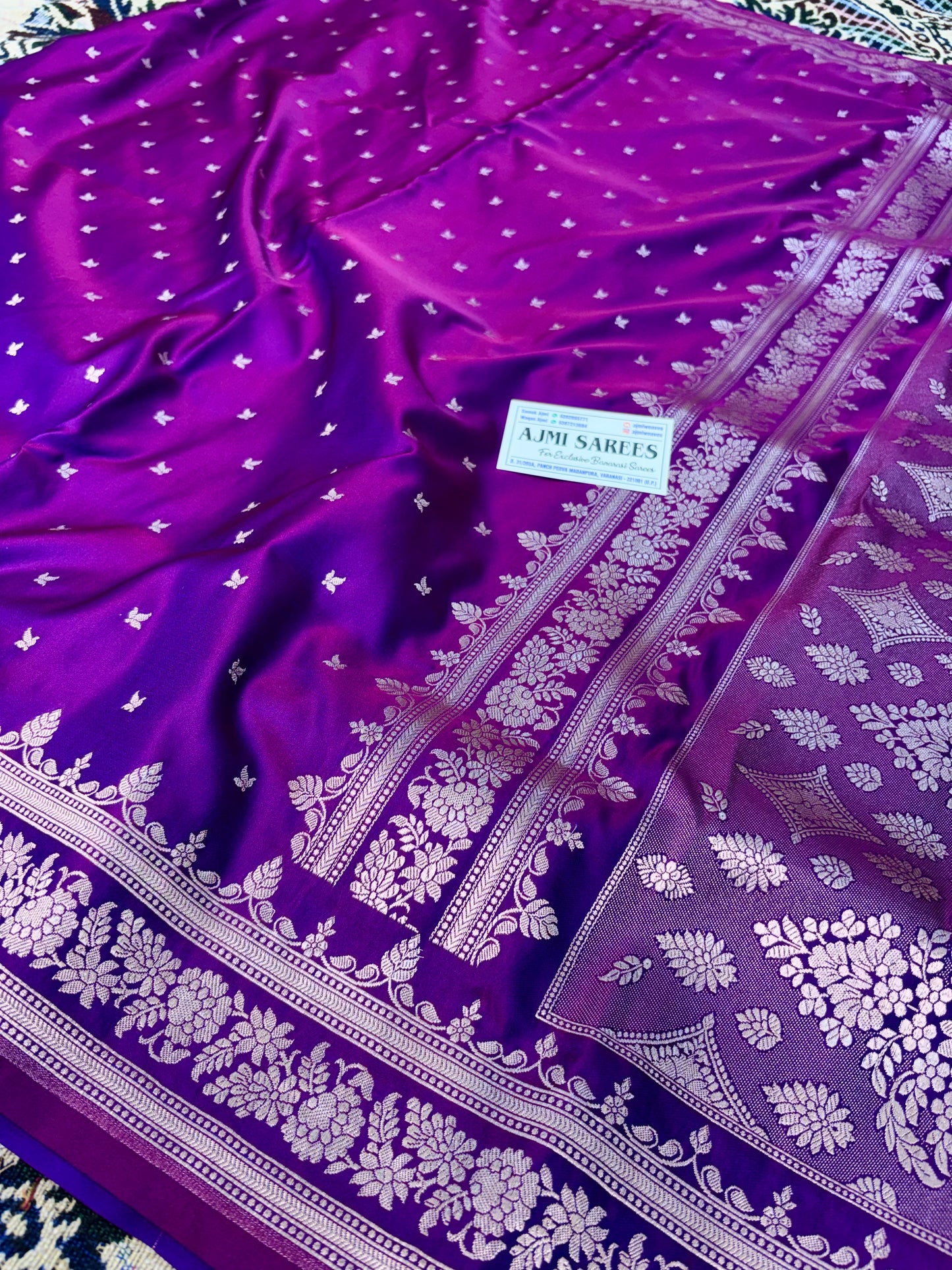 mashru katan silk saree dual tone purple wine drape