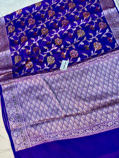 Luxury purple Banarasi Tilfi saree for weddings and festive wear