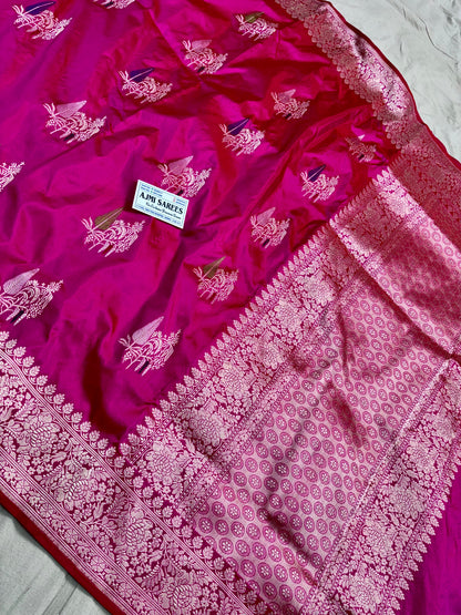 100% Pure Katan Silk Handloom Banarasi Saree – All Over Kadwa Tilfi Buta | Bridal Red Luxury Saree Pure Katan Silk Banarasi Saree