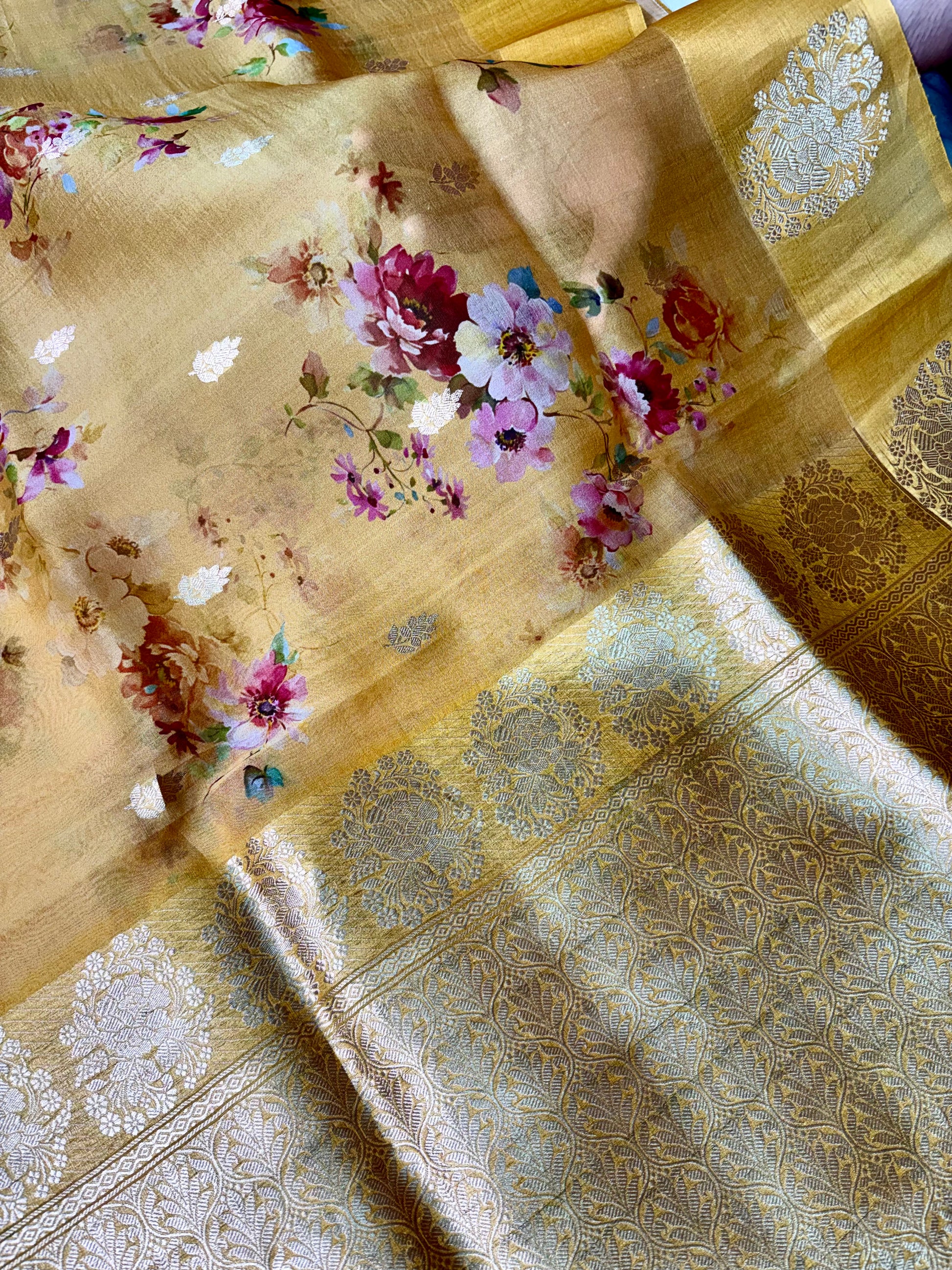 Luxury Handwoven Banarasi Saree with traditional Kadwa motifs