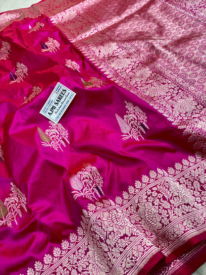 100% Pure Katan Silk Handloom Banarasi Saree – All Over Kadwa Tilfi Buta | Bridal Red Luxury Saree Rani Red Pure Katan Silk Banarasi Saree