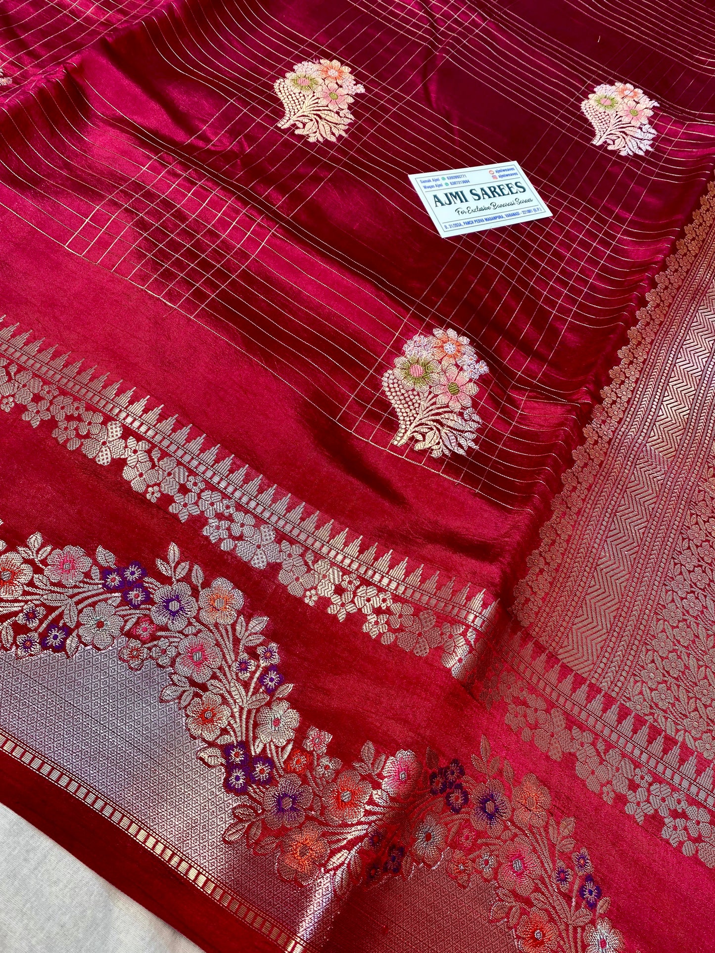 Traditional wine Banarasi silk saree for weddings and festive occasions