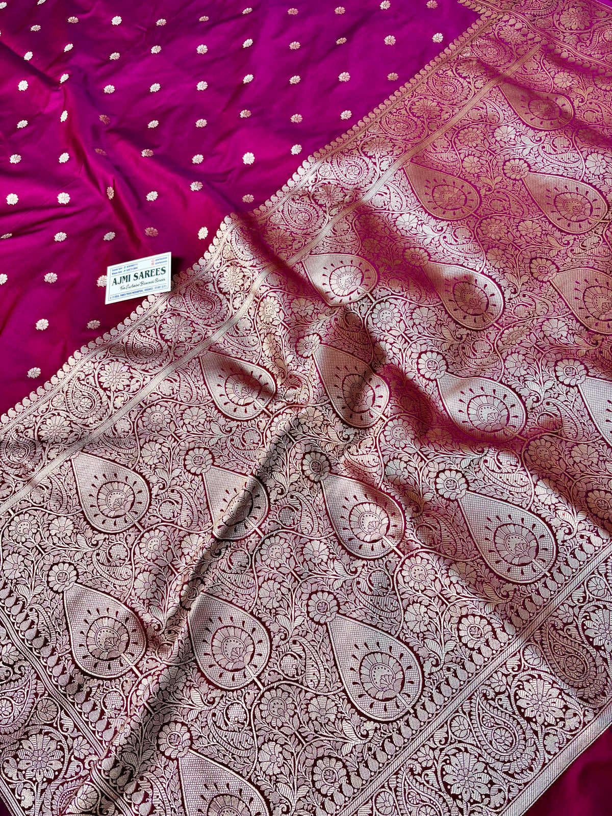 Premium Dual-Tone Burgundy Mashru Katan Silk Banarasi Saree – All-Over Motifs Banarasi Saree
