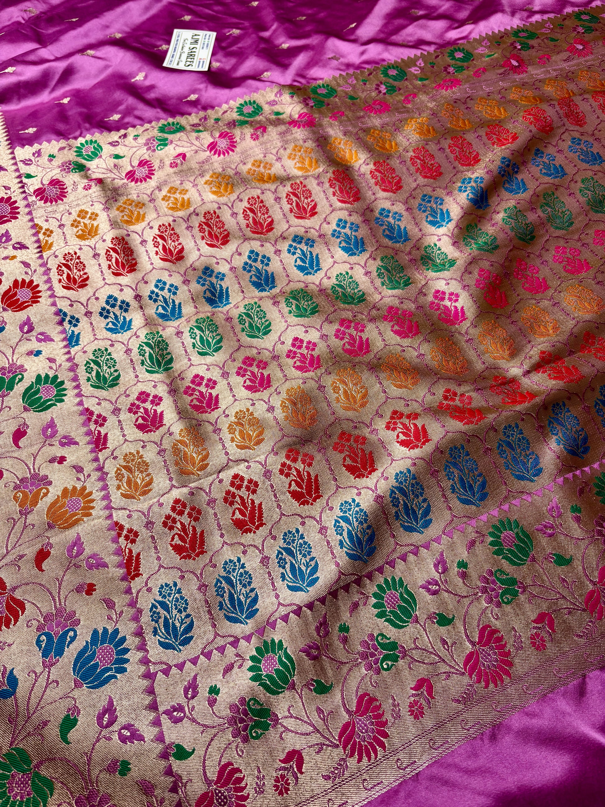 Wedding Ready Lavender Pink Banarasi Saree with Floral Pallu