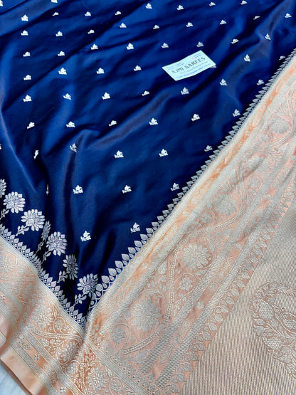 Premium Banarasi silk saree with floral zari border