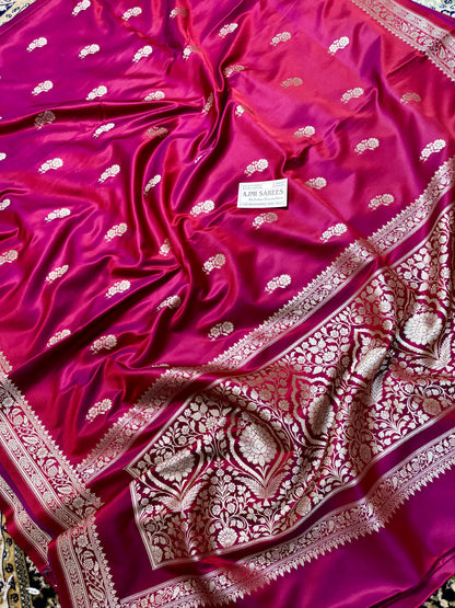Premium Dual-Tone Magenta × Maroon Mashru Katan Silk Banarasi Saree Banarasi Saree