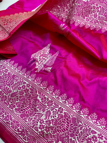 100% Pure Katan Silk Handloom Banarasi Saree – All Over Kadwa Tilfi Buta | Bridal Red Luxury Saree Pure Katan Silk Banarasi Saree