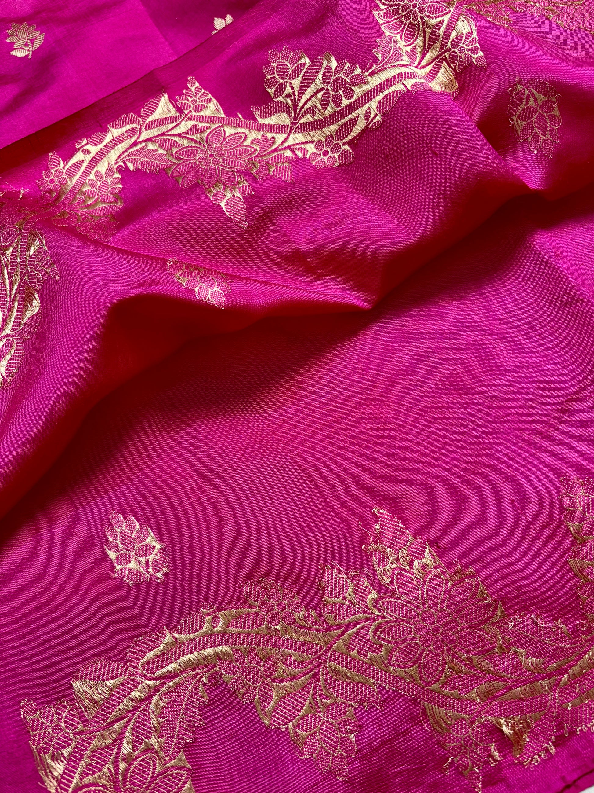 traditional handloom saree orange pink silk drape