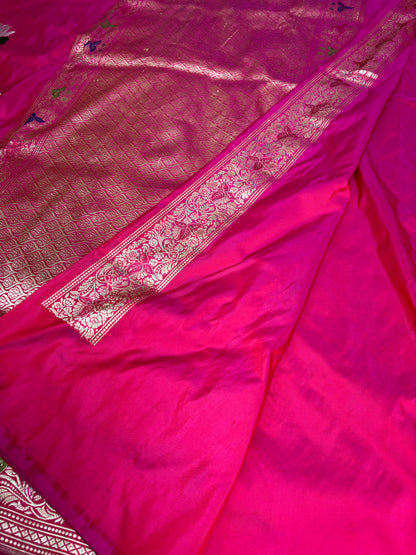 Luxury Bridal Banarasi Saree in Dual Tone Rani Red