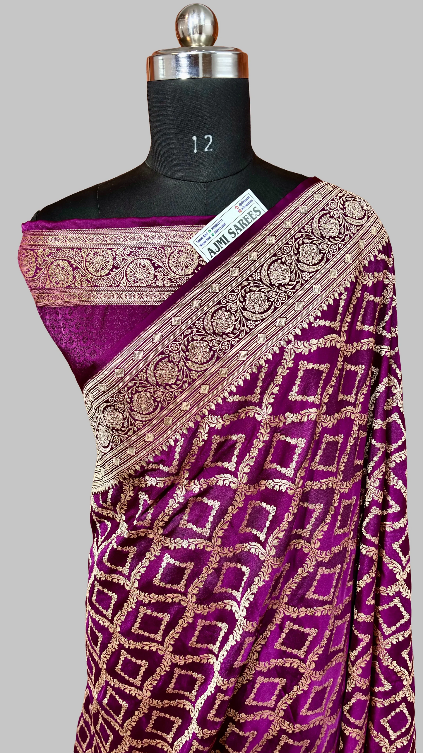Royal Purple Premium Mashru Katan Silk Banarasi Saree Banarasi Saree