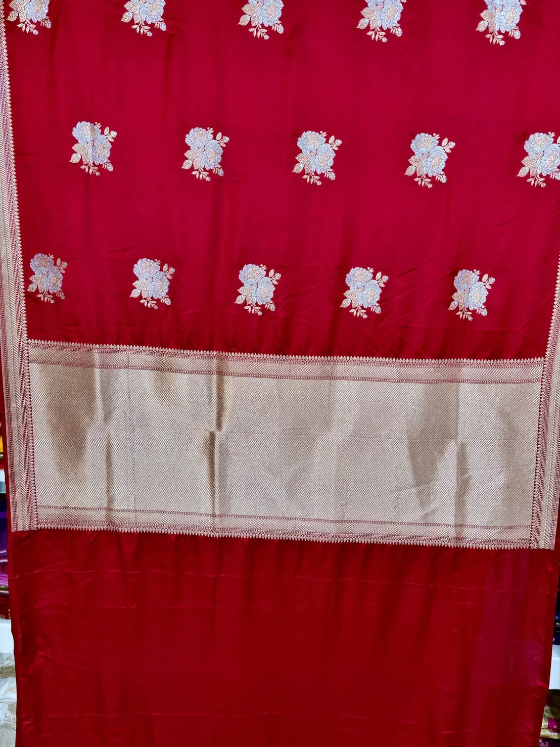 Premium Mashru Katan Silk Banarasi Saree With All Over Sona Rupa Motifs Banarasi Saree
