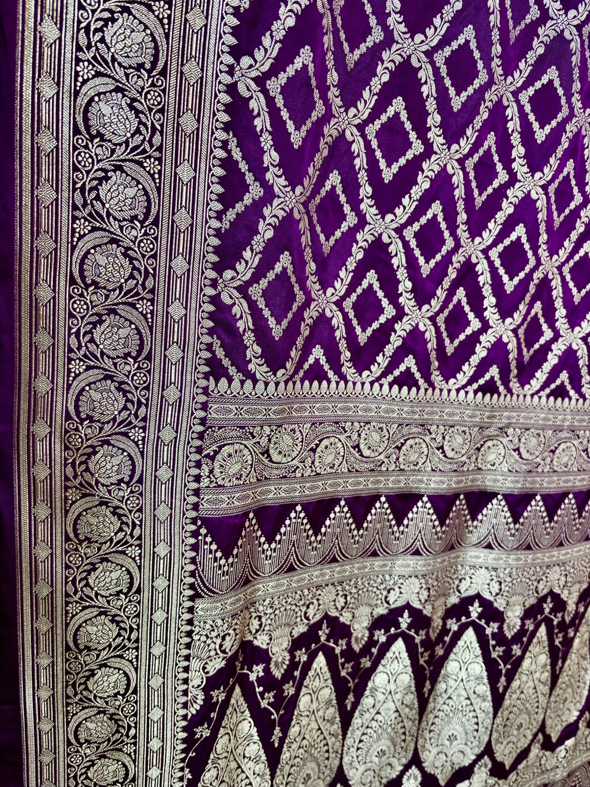 Royal Purple Premium Mashru Katan Silk Banarasi Saree Banarasi Saree