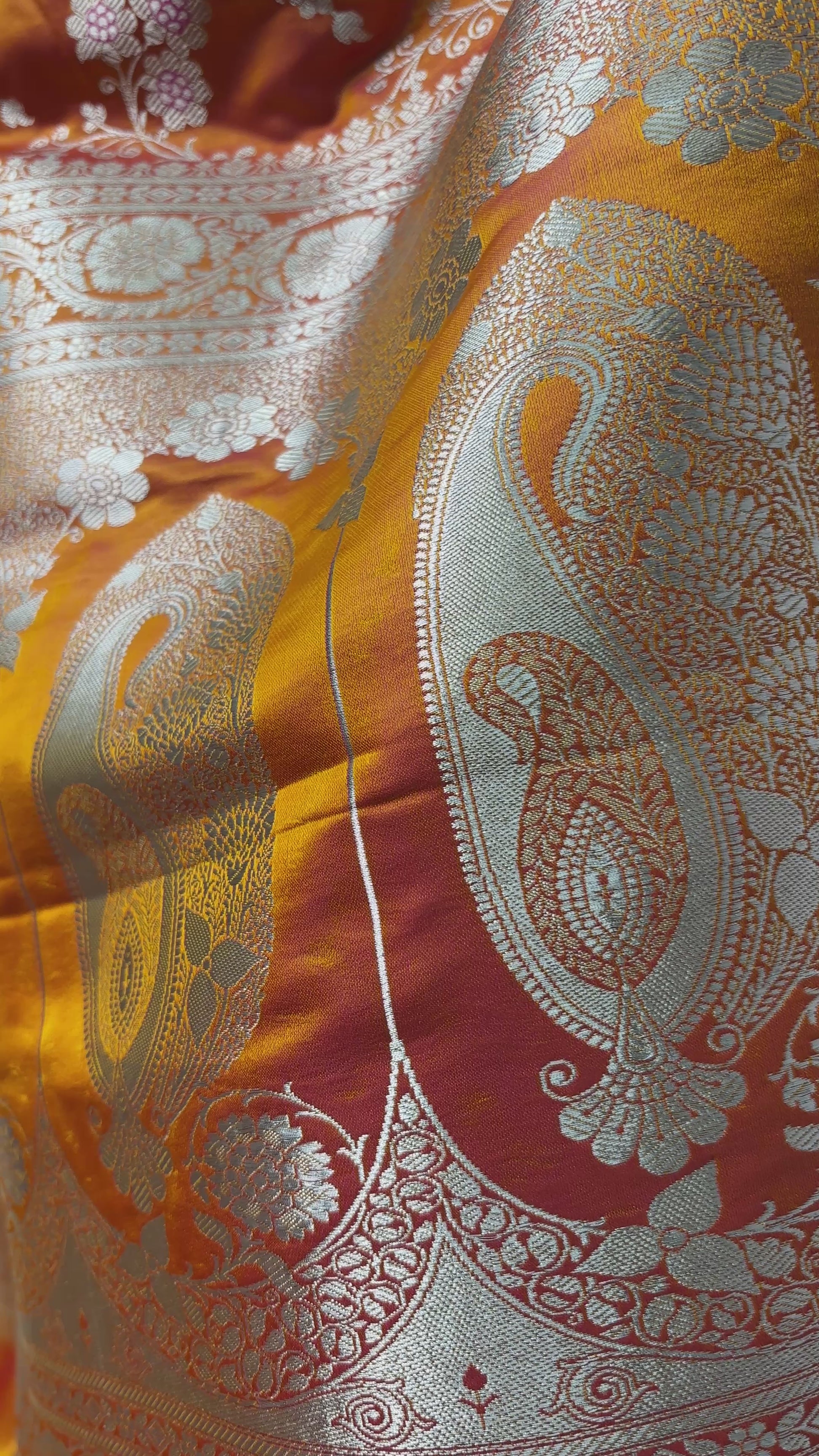 Traditional Banarasi saree Mashru Katan silk with detailed zari border