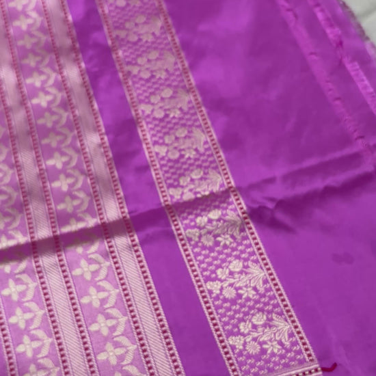 Designer Pink Pure Silk Handloom Banarasi Saree for Festive Occasions