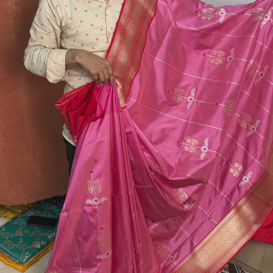 Luxury pure silk handloom Banarasi saree for wedding and bridal wear