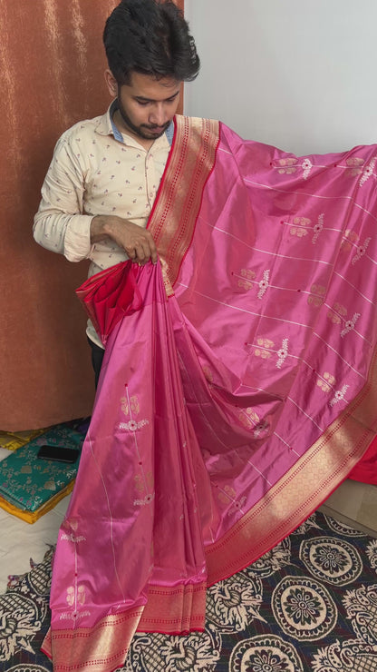 Luxury pure silk handloom Banarasi saree for wedding and bridal wear