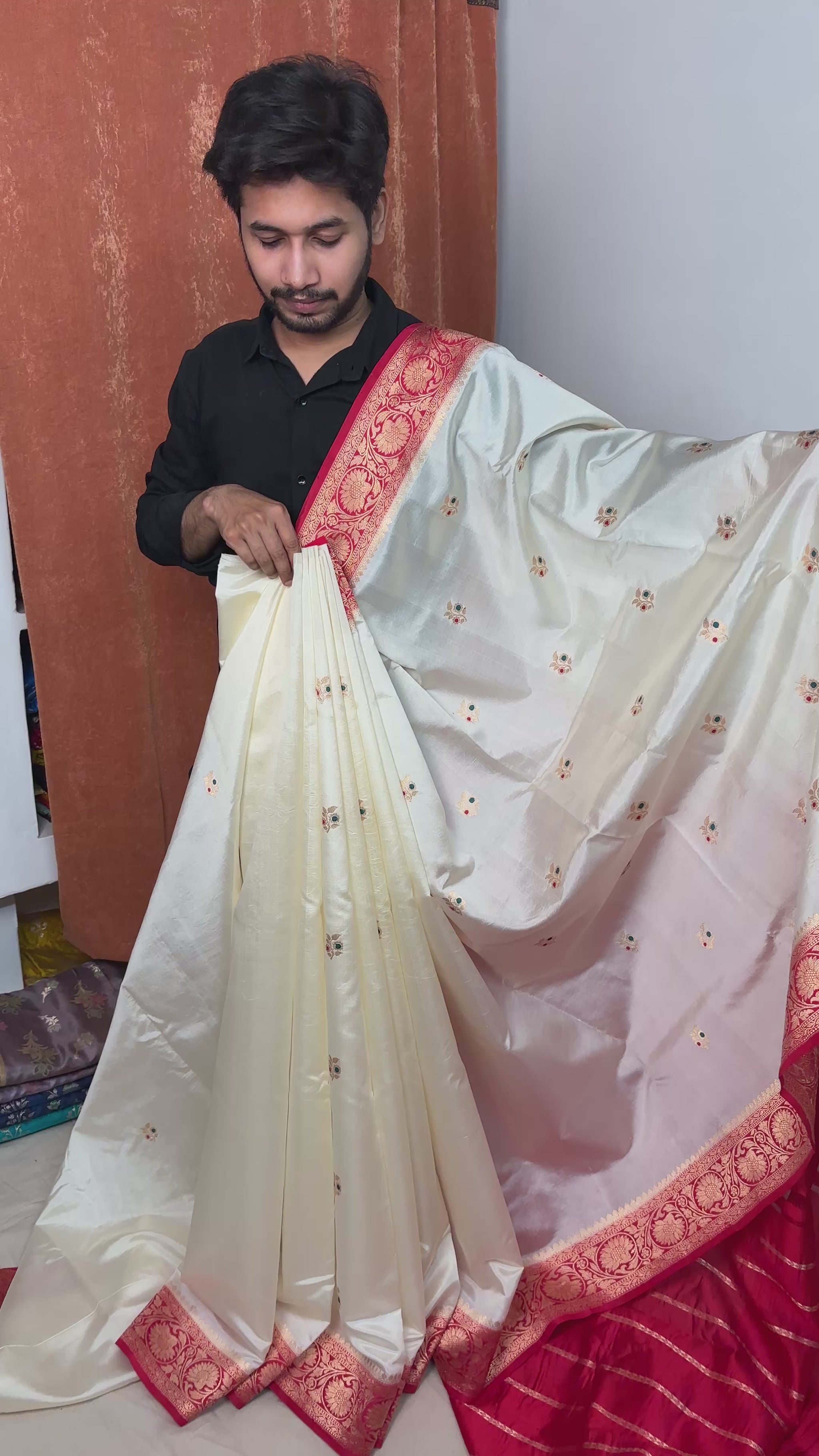 handloom mango silk saree zari floral border