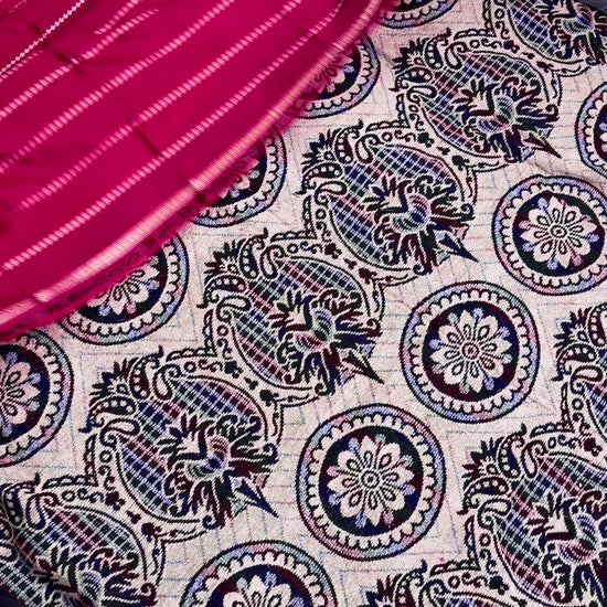 Handwoven Banarasi saree red meenakari motifs Varanasi