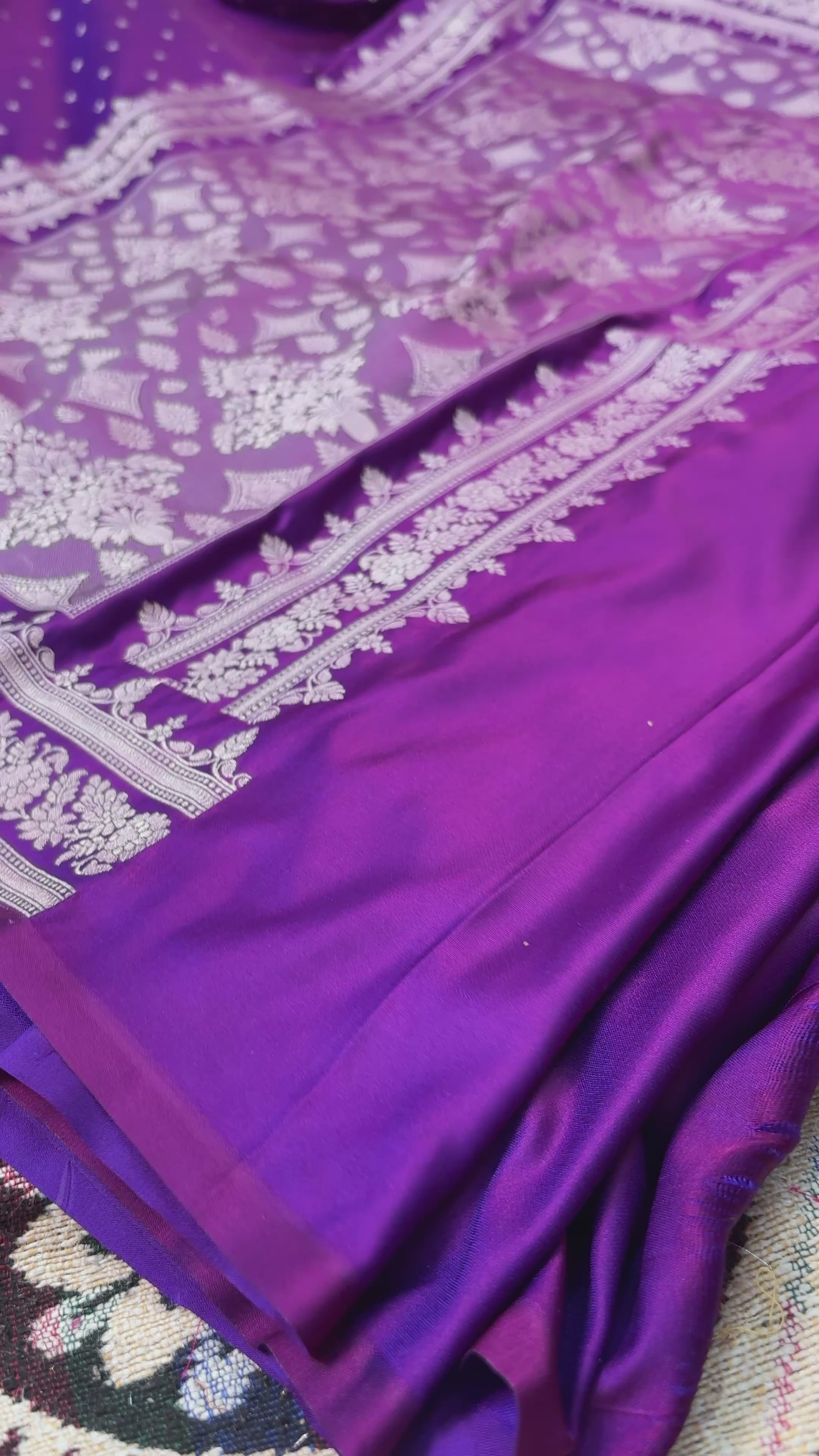 lightweight mashru katan silk saree purple wine drape