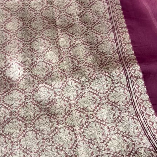 Pure Kora Silk Handloom Saree from Varanasi with Golden Zari